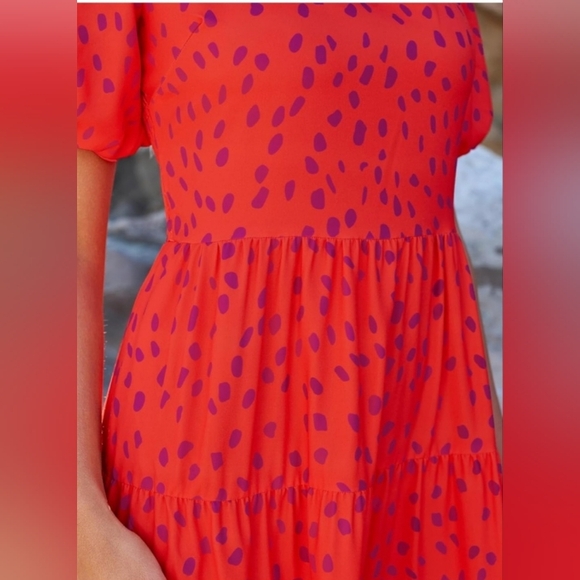 PRETTYGARDEN Puff Short Sleeve Cewneck Floral Long NWT - Picture 4 of 9